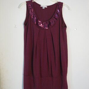 Moa Moa Blouse Juniors XL Womens Medium Purple Tank Sequins